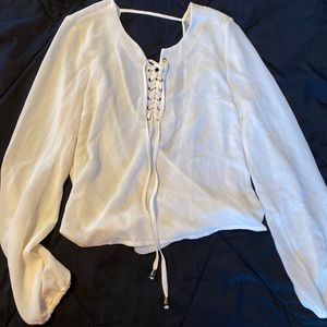 Off-White Open Back Blouse